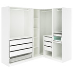 PAX Corner wardrobe, white, 210/160x201 cm