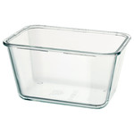 IKEA 365+ Food container, rectangular, glass, 21x15 cm