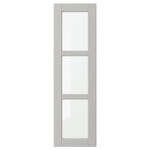 LERHYTTAN Glass door, light grey, 30x100 cm