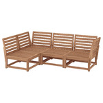 NÄMMARÖ Modular corner sofa, 3-seat, outdoor light brown stained