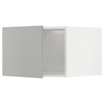 METOD Top cabinet for fridge/freezer, white/Havstorp light grey, 60x40 cm