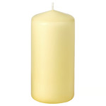 DAGLIGEN Unscented pillar candle, pale yellow, 14 cm 40 hr