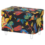 STRANDMON Slipcover for footstool, Stigsbo multicolour/black