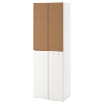 SMÅSTAD / PLATSA Wardrobe, white cork, with 2 clothes rails, 60x40x180 cm