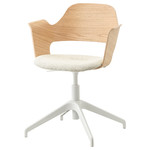 FJÄLLBERGET Conference chair, white stained oak veneer, Gunnared beige light beige
