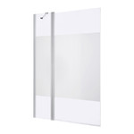 GoodHome 2-Panel Bath Screen Calera 140 x 105 cm, white/pattern