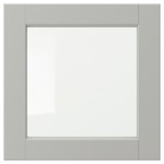 LERHYTTAN Glass door, light grey, 40x40 cm