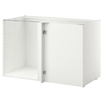 METOD Corner base cabinet frame, white, 128x68x80 cm