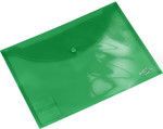 Case Envelope Plastic Wallet File A4, PP, green, 12pcs