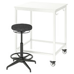TROTTEN/LIDKULLEN Table and sit/stand support, white/dark grey