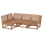 NÄMMARÖ Modular corner sofa, 3-seat, outdoor light brown stained