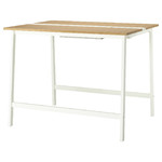 MITTZON Conference table, oak veneer/white, 140x108x105 cm