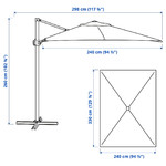 SEGLARÖ Parasol, hanging, anthracite/tilting, 330x240 cm