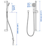 VALLAMOSSE Riser rail with handshower kit, chrome-plated