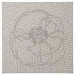 PJÄTTERYD Picture, flower doodle, 56x56 cm