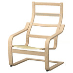 POÄNG Armchair frame, white stained oak veneer