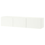 BESTÅ TV bench with doors, white, Lappviken white, 180x42x38 cm