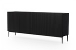 Four-Door Cabinet Nicole 200cm, matt black, black legs