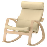 POÄNG Rocking-chair, white stained oak veneer/Glose eggshell