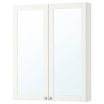 GODMORGON Mirror cabinet with 2 doors, Kasjön white, 80x14x96 cm
