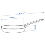 HEMKOMST Frying pan, stainless steel/non-stick coating, 24 cm