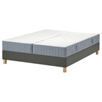 LYNGÖR Divan bed, Valevåg firm/extra firm/light blue dark grey, 180x200 cm