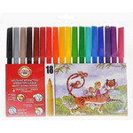 Koh-i-Noor Fibre Pens 18 Colours
