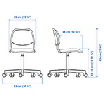ÖRFJÄLL Children's desk chair, white/Vissle light green