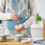 FÄRGKLAR Oven/serving dish with lid, matt light grey, 0.2 l