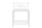 Nightstand Bedside Table Line, white