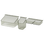 VISSLAÅN Drawer organisers, set of 3, grey