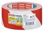 Tesa Universal Signal Warning Tape 66mx50mm, white/red