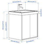 HAVBÄCK / ORRSJÖN Wash-stnd w doors/wash-basin/tap, beige, 62x49x69 cm