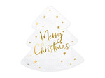 Christmas Paper Napkins, White with Gold Christmas Tree, Pack of 20