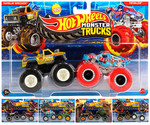 Hot Wheels Monster Trucks Vehicle 2-pack 1:64 FYJ64, 1pc, assorted colours, 3+