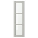LERHYTTAN Glass door, light grey, 30x100 cm