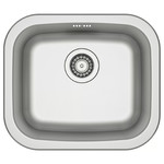FYNDIG Single-bowl inset sink, stainless steel, 46x40 cm