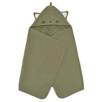 GULDVÄVARE Baby towel with hood, green, 60x125 cm