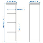 KALLAX Shelving unit with 2 inserts, black-brown, 42x147 cm