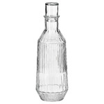 SÄLLSKAPLIG Carafe with stopper, clear glass, patterned, 1 l