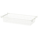 HJÄLPA Wire basket with pull-out rail, white, 80x40 cm