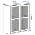 IVAR Cabinet with doors, grey-green mesh, 80x83 cm