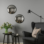 SVARTBJÖRK Decorative convex mirror, black, 41 cm