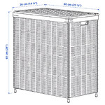 NATTGIBBA Laundry basket, willow/handmade, 100 l