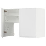 METOD Wall cb f extr hood w shlf/door, white/Voxtorp matt white, 80x60 cm