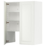METOD Wall cb f extr hood w shlf/door, white/Bodbyn off-white, 80x100 cm