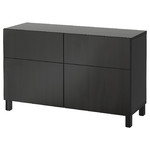 BESTÅ Storage combination w doors/drawers, Lappviken black-brown, 120x40x74 cm