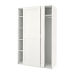 PAX / GRIMO Wardrobe, white/white, 150x66x236 cm