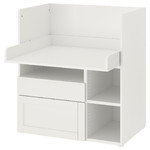 SMÅSTAD Desk, white with frame, with 2 drawers, 90x79x100 cm