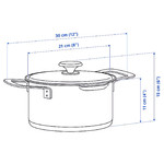 HEMKOMST Pot with lid, stainless steel/glass, 3 l